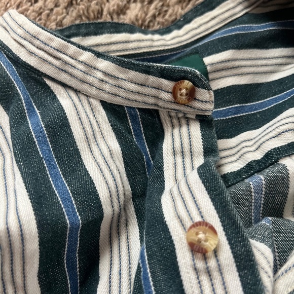 Vintage Hunt Club western button up collarless striped shirt size large - Picture 5 of 5